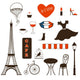 Paris Set Romantic Symbols Wall Stickers