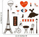 Paris Set Romantic Symbols Wall Stickers