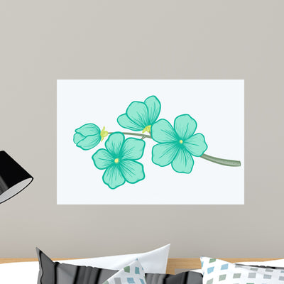 Beautiful Blooming Branch Symbol Wall Decal shown on a wall