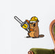 Beaver holds chainsaw Wall Decal