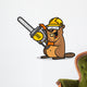 Beaver holds chainsaw Wall Decal