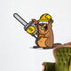 Beaver holds chainsaw Wall Decal