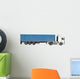 European Flatbed 18-Wheeler With Metal Container Wall Decal