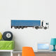 European Flatbed 18-Wheeler With Metal Container Wall Decal