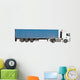 European Flatbed 18-Wheeler With Metal Container Wall Decal