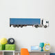 European Flatbed 18-Wheeler With Metal Container Wall Decal