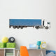 European Flatbed 18-Wheeler With Metal Container Wall Decal