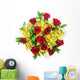 Bouquet of roses and orchids isolated on white background. Wall Decal