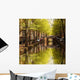 Amsterdam city with green canal in Holland Wall Mural