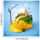 City on the construction helmet. 