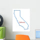California Map Outlined in Neon Blue 