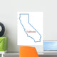 California Map Outlined in Neon Blue 