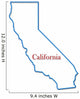 California Map Outlined in Neon Blue 