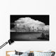 Black And White Of Wind Generators With Cloud In Background Wall Mural
