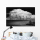 Black And White Of Wind Generators With Cloud In Background Wall Mural