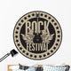 Round Banner With Guitar for Rock Festival 