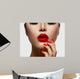 Red Sexy Lips and Nails closeup. Manicure and Makeup 