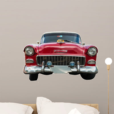 Old American Car shown on a wall