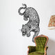 leopard  black white tattoo Wall Decal