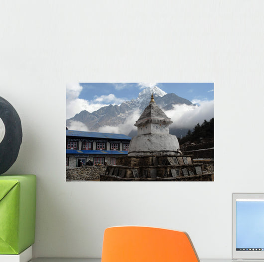 Stupa with Om Ma Ne Pad Me Hum stones Wall Mural