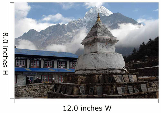 Stupa with Om Ma Ne Pad Me Hum stones Wall Mural