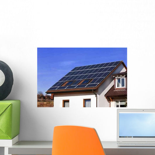 Solar Panels Country-side House Wall Decal