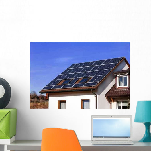Solar Panels Country-side House Wall Decal
