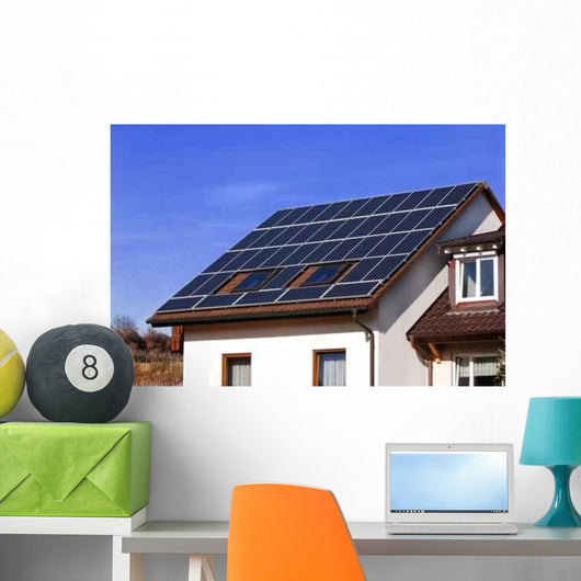 Solar Panels Country-side House Wall Decal