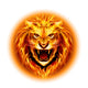 Head of fire lion. 