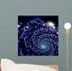 Dark Blue Fractal Flower Digital Artwork Wall Mural