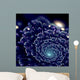 Dark Blue Fractal Flower Digital Artwork Wall Mural