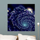 Dark Blue Fractal Flower Digital Artwork Wall Mural