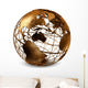 3D Art of Brass Wire Globe Wall Decal