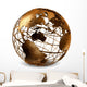 3D Art of Brass Wire Globe Wall Decal