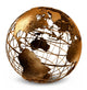 3D Art of Brass Wire Globe Wall Decal