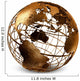 3D Art of Brass Wire Globe Wall Decal
