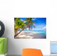 Coconut Palm tree on the white sandy beach Wall Mural