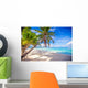 Coconut Palm tree on the white sandy beach Wall Mural