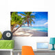 Coconut Palm tree on the white sandy beach Wall Mural