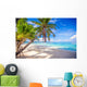 Coconut Palm tree on the white sandy beach Wall Mural