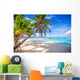 Coconut Palm tree on the white sandy beach Wall Mural