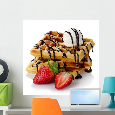 Belgium Waffles Wall Decal shown on a wall