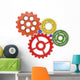 Color gears on white background. 3d rendered 