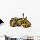 Vintage steam roller isolated on white with clipping path Wall Mural