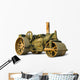 Vintage steam roller isolated on white with clipping path Wall Mural