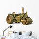 Vintage steam roller isolated on white with clipping path Wall Mural