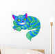Green Cheshire Cat Wall Decal
