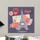 Scrapbook Design Elements - Paris Vintage Card with Stamps 