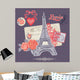 Scrapbook Design Elements - Paris Vintage Card with Stamps 