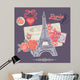 Scrapbook Design Elements - Paris Vintage Card with Stamps 